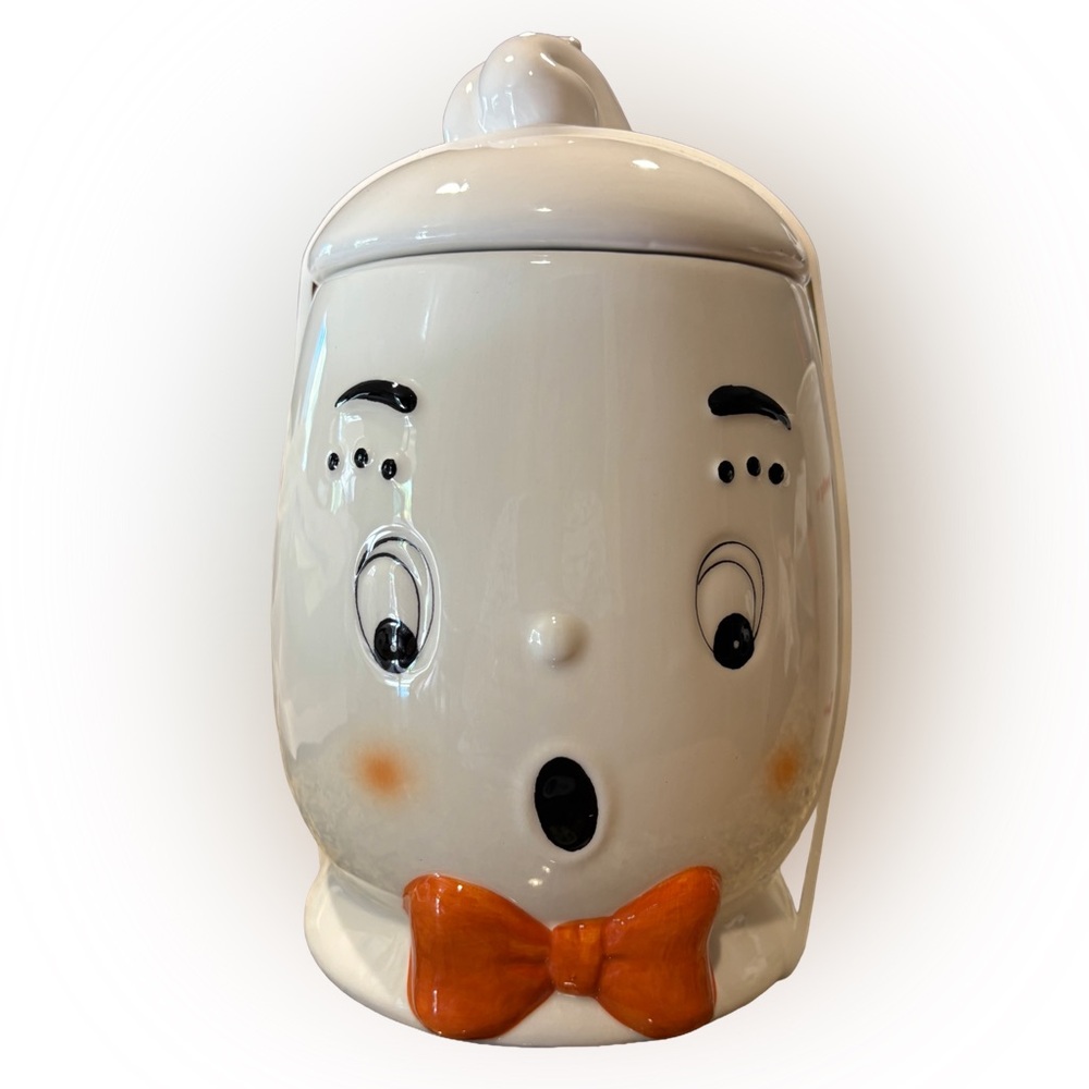 JACK O’ LANTERN LANE NWT ceramic lidded ghost canister/cookie jar -black/white